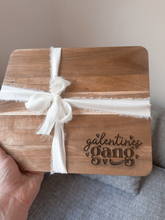 Load image into Gallery viewer, Valentine’s Day Engraved Chopping Board | Personalised Wooden Board Gift | Couple Keepsake | Romantic Kitchen Décor