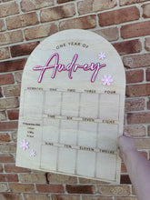 Load image into Gallery viewer, Personalized First Birthday Milestone Board | Acrylic Baby Photo Display