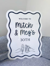 Load image into Gallery viewer, Customisable Wedding Day Signage - Personalised 3D Acrylic Design - Wavy design