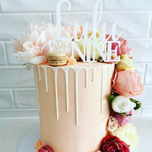 Load image into Gallery viewer, 9th Birthday Cake Topper / Gold mirror cake topper / Personalised Cake Decor