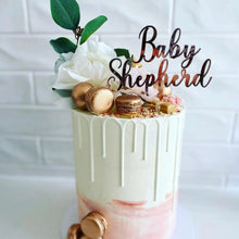Load image into Gallery viewer, Custom baby shower cake topper | oh baby topper | baby cake decorations | acrylic cake topper