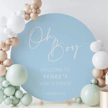Load image into Gallery viewer, Baby Shower round sign | Blue Baby Sign | Acrylic Sign | Baby Announcement