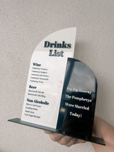 Load image into Gallery viewer, Personalised Drinks Menu | Cocktails | drinks | bar menu |