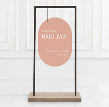 Load image into Gallery viewer, Modern oval wedding welcome sign | Boho wedding sign | Personalised sign | Retro wedding sign