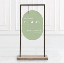 Load image into Gallery viewer, Modern oval wedding welcome sign | Boho wedding sign | Personalised sign | Retro wedding sign