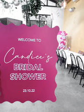 Load image into Gallery viewer, Hens Acrylic Welcome Sign | bridal Shower acrylic sign | event signage | hen decor