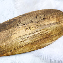 Load image into Gallery viewer, Personalised Engraved Acacia Chopping board - Gifts for weddings