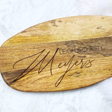 Load image into Gallery viewer, Personalised Engraved Acacia Chopping board - Gifts for weddings