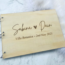 Load image into Gallery viewer, Custom Guestbook - Wooden Wedding Guestbook - Engraved - A4