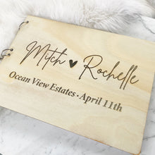Load image into Gallery viewer, Custom Guestbook - Wooden Wedding Guestbook - Engraved - A4