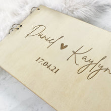 Load image into Gallery viewer, Custom Guestbook - Wooden Wedding Guestbook - Engraved - A4