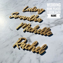 Load image into Gallery viewer, Wedding wood name places | place settings | Guest seating placecards
