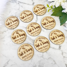 Load image into Gallery viewer, Rustic Save the Date Magnets | Save the Date Round | Wedding Magnets