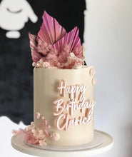 Load image into Gallery viewer, Personalised Cake Topper plaque / Front Cake Sign / pastel pink / Girls Birthday