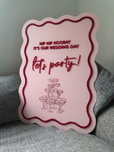 Load image into Gallery viewer, Customisable Wedding Day Signage - Personalised 3D Acrylic Design - Wavy design
