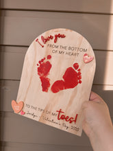Load image into Gallery viewer, DIY Valentine’s Day Footprint Keepsake – “I Love You from the Bottom of My Heart to the Tips of My Toes”
