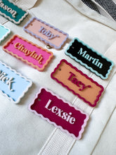 Load image into Gallery viewer, Acrylic Rectangle Wavy bag tag | name accessories | back to school
