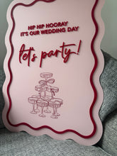 Load image into Gallery viewer, Customisable Wedding Day Signage - Personalised 3D Acrylic Design - Wavy design
