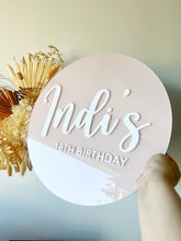 Load image into Gallery viewer, Birthday sign | 1st birthday acrylic sign | event signage | Peach
