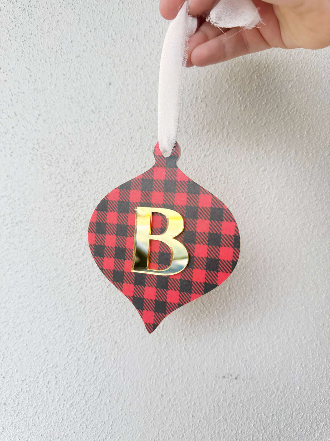 Tartan Letter Christmas Ornament