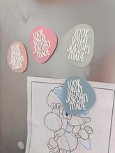 Load image into Gallery viewer, Personalised Kids Artwork Fridge Magnet – “Look What [Name] Made” – Abstract Shape Art
