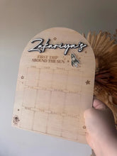 Load image into Gallery viewer, First Birthday Board | FIrst lap around the sun | space theme
