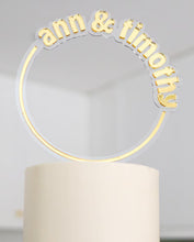 Load image into Gallery viewer, Floating Acrylic Wedding Cake Topper | Mr &amp; Mrs | Elegant Modern Design | Gold Mirror, Custom Colours
