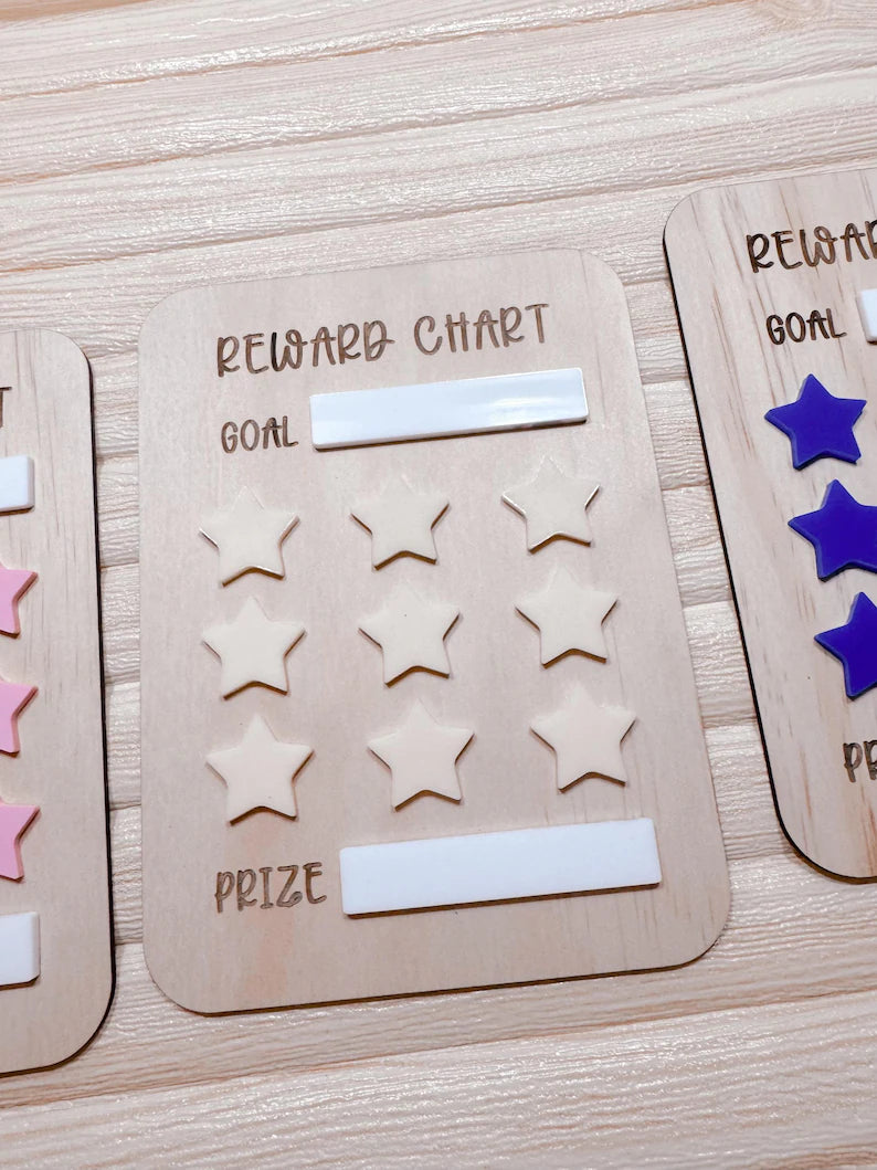 Magnetic Reward Chart – Custom Goal Tracker for Kids – Fridge Magnet with Whiteboard Finish – Many Colours