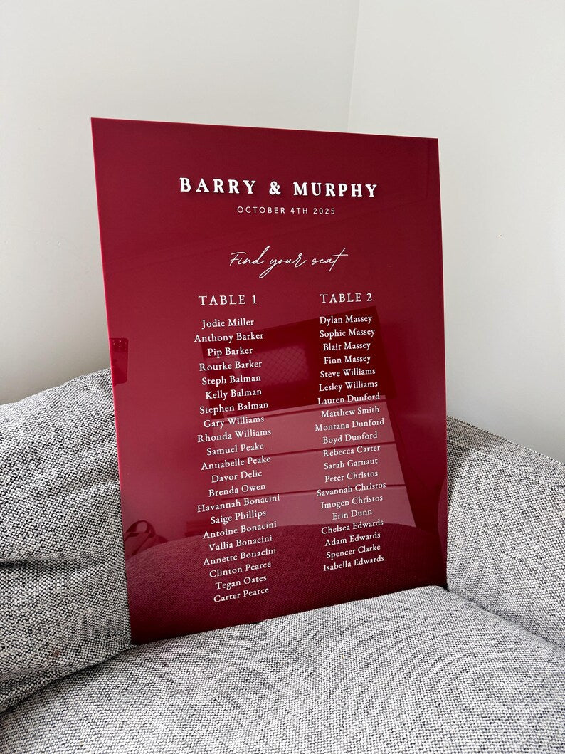 Personalised Wedding Sign | Modern Acrylic Sign | Wedding Signage