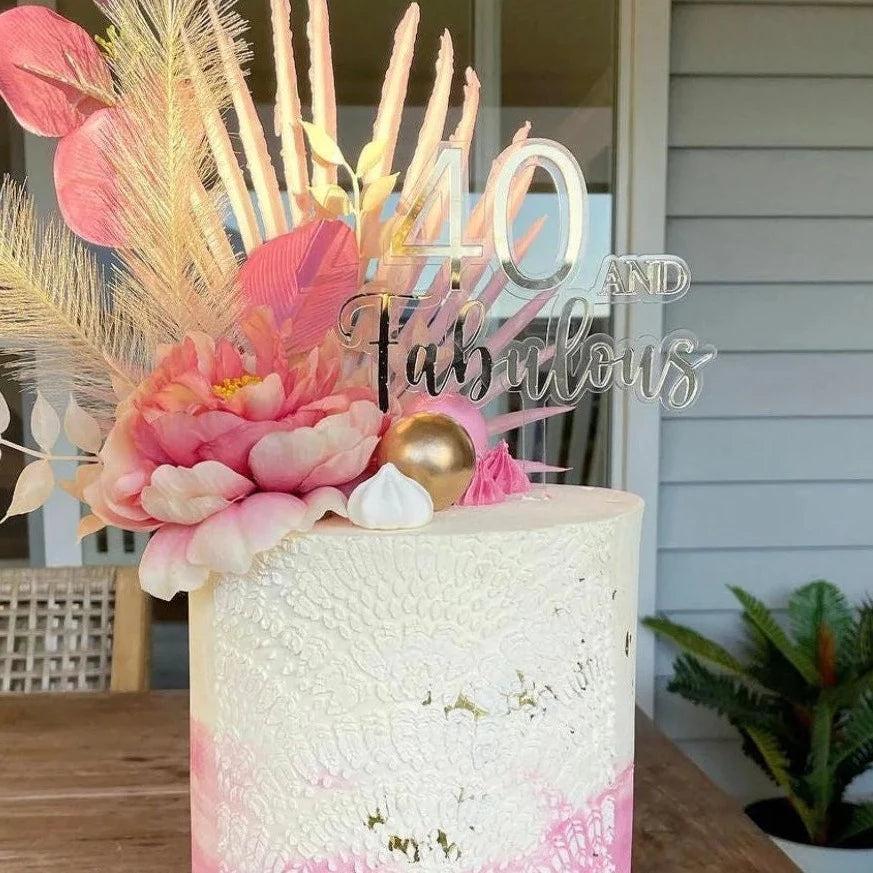 Forty Something cake topper | 40th cake topper | 40 fabulous | age cake topper