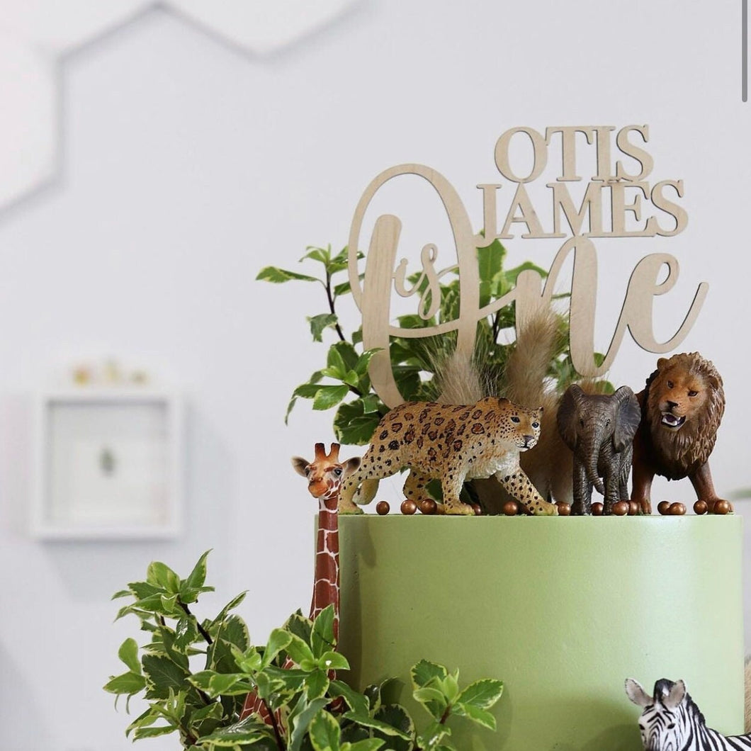 1st Birthday wooden cake topper | SAFARI theme