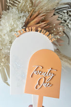 Load image into Gallery viewer, Personalised Cake Topper plaque / Front Cake Sign / pastel / Girls Birthday
