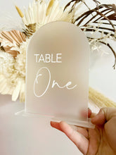 Load image into Gallery viewer, Modern Wedding Table numbers - Acrylic event decor - Arch table numbers
