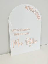 Load image into Gallery viewer, Hens Acrylic Welcome Sign | bridal Shower acrylic sign | event signage | hen decor
