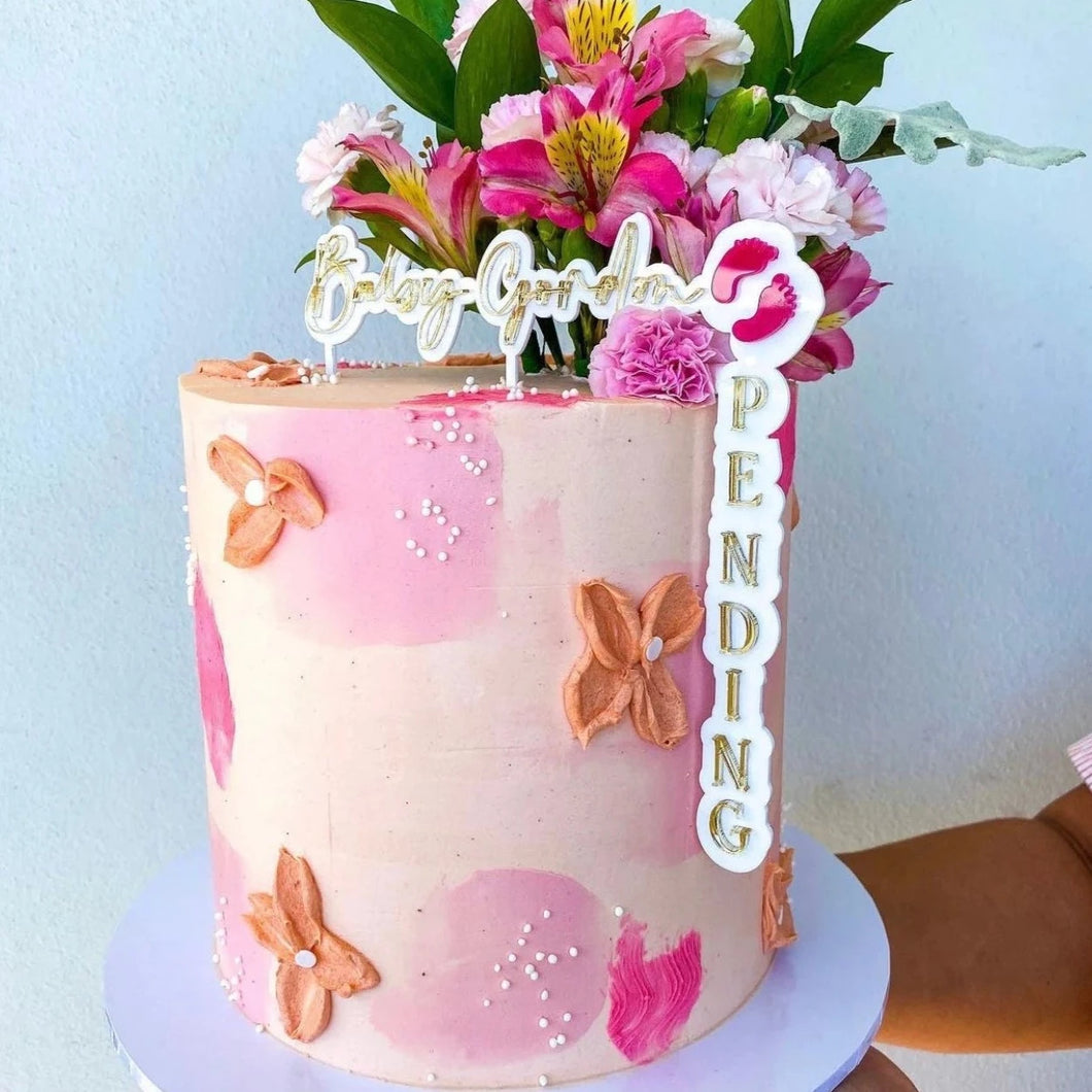Custom baby shower cake topper | oh baby topper | baby cake decorations | acrylic cake topper