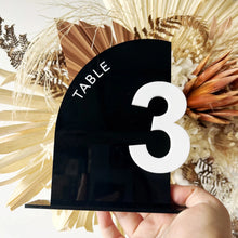 Load image into Gallery viewer, Modern Wedding Table numbers - Acrylic event decor - Arch table numbers

