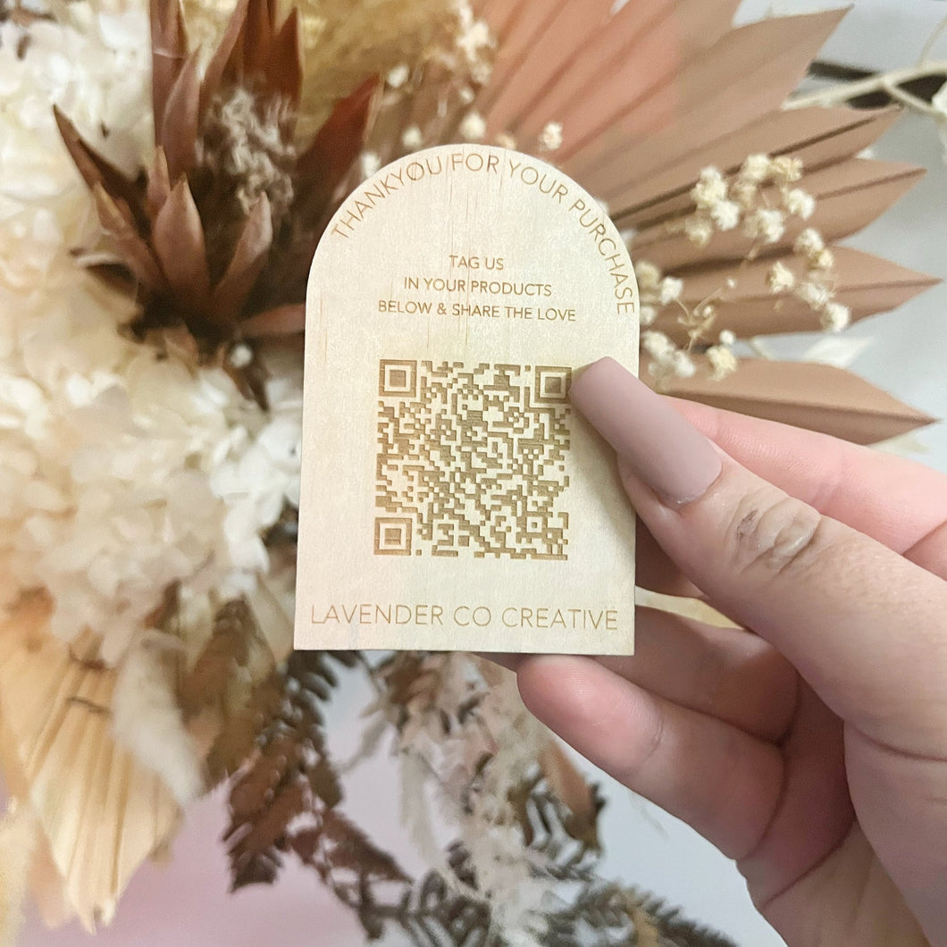 Custom QR engraved Thank you tokens