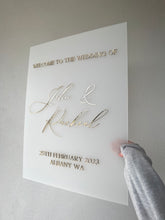Load image into Gallery viewer, Personalised Wedding Sign | Modern Acrylic Sign | Wedding Signage
