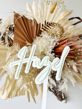Load image into Gallery viewer, Single name | Double Acrylic | two layer Cake Topper | modern birthday cake decorations
