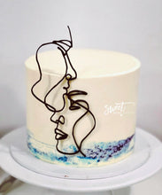 Load image into Gallery viewer, Line art cake decorations | wedding cake decorations | celebrating love cake topper
