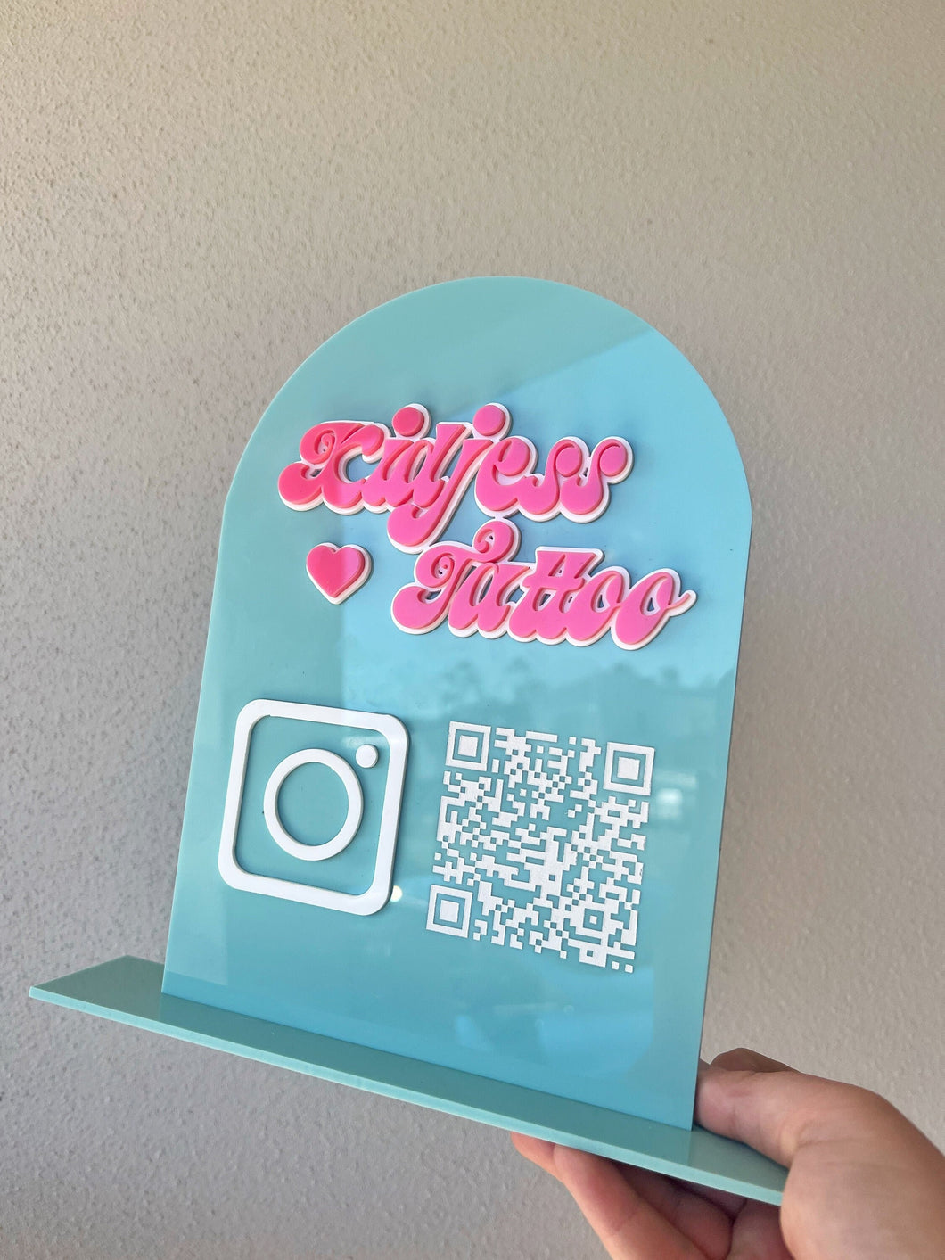 Social media sign | QR socials stand | Check in Stand
