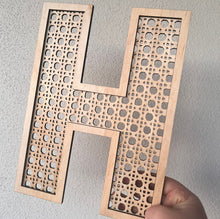 Load image into Gallery viewer, Name Sign Custom - Rattan Letters - Wooden Wall Sign
