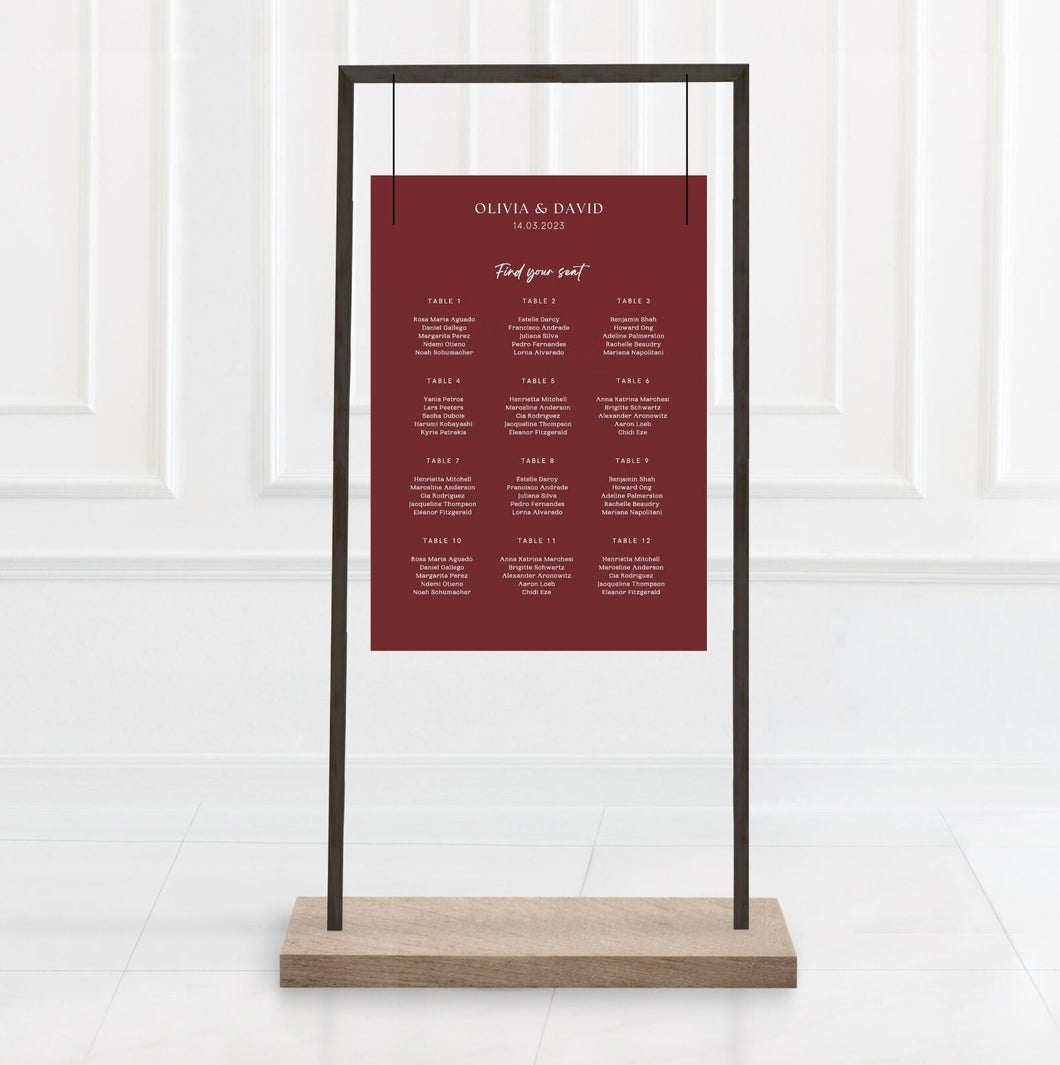 Guest seating sign | Seating chart sign | Wedding seating chart | Find your seat |