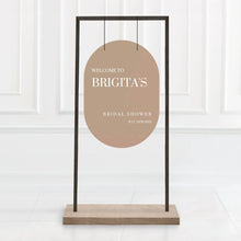 Load image into Gallery viewer, Modern oval wedding welcome sign | Boho wedding sign | Personalised sign | Retro wedding sign
