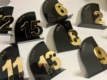 Load image into Gallery viewer, Modern Wedding Table numbers - Acrylic event decor - Arch table numbers
