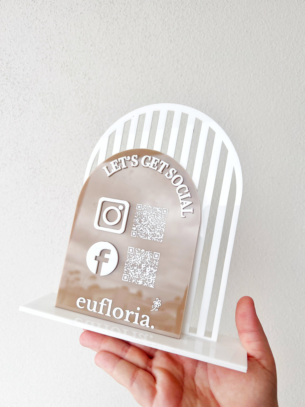 Social media sign | QR socials stand | Check in Stand