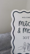 Load and play video in Gallery viewer, Customisable Wedding Day Signage - Personalised 3D Acrylic Design - Wavy design
