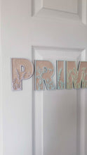 Load and play video in Gallery viewer, Wooden Name Letters with Floral Acrylic | Custom Wooden Name Sign | Nursery &amp; Kids Room Name Decor | Floral Wall Letters
