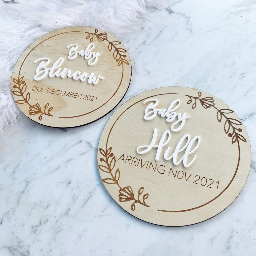 Wooden Plaque for Baby Announcement - Baby Arrival Wooden Sign