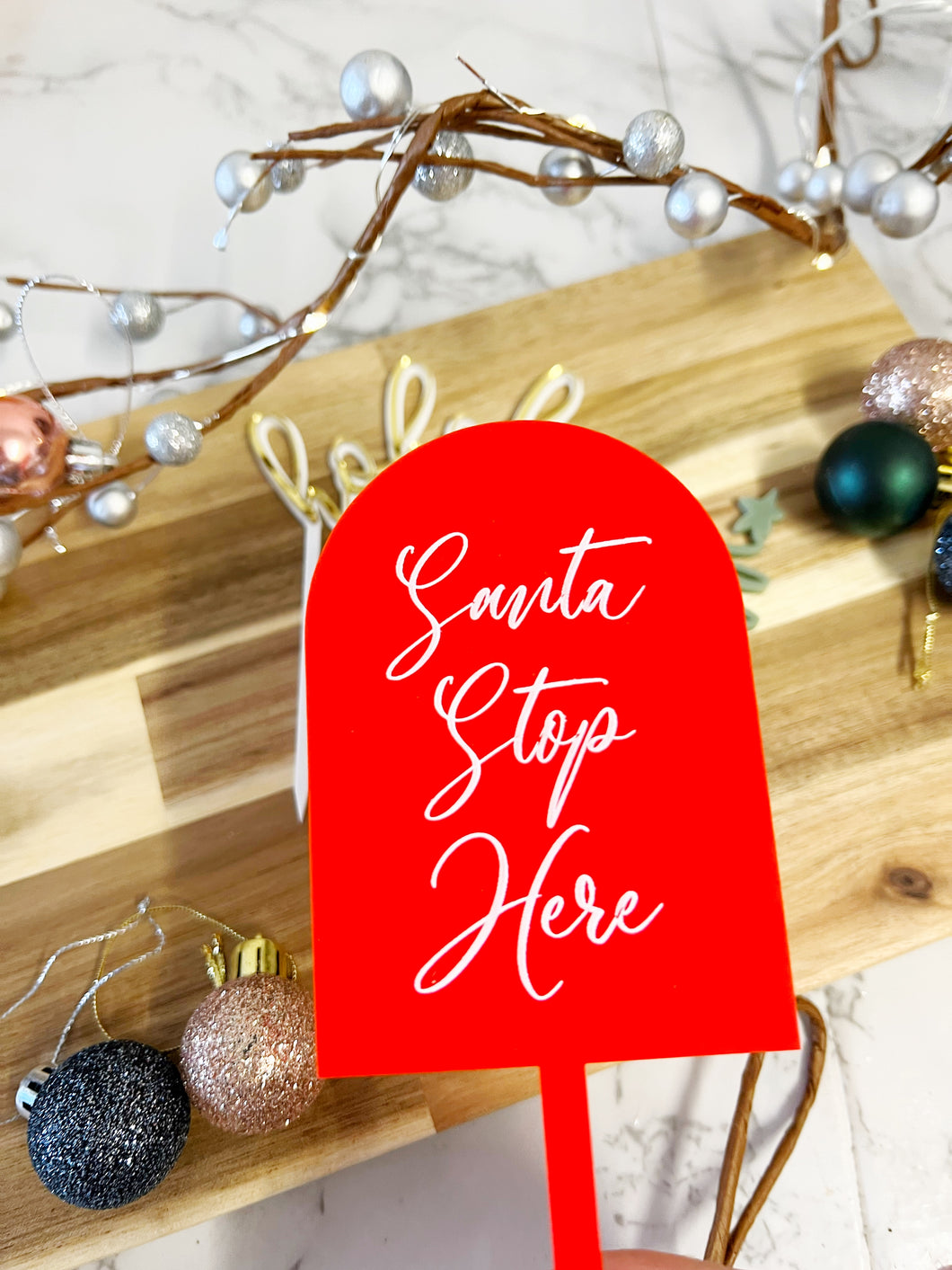 Santa Stop Here Cake Topper